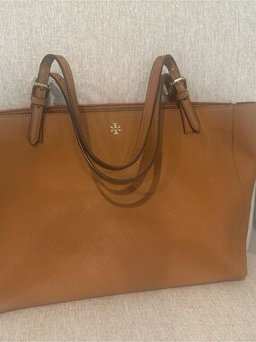 Tory Burch Cognac Leather Double-Handle Tote